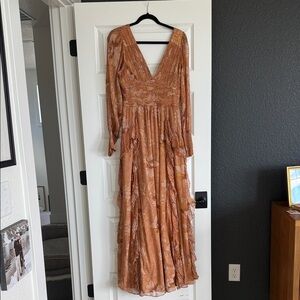 Anthropologie Rust Long Sleeve Dress